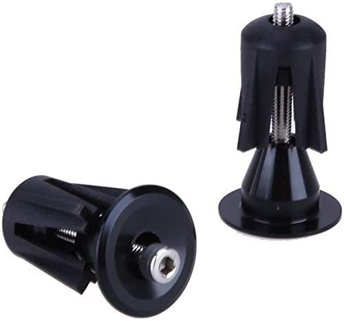 Peakpet 1 Paar Fahrrad Lenkerstopfen Lenker Endkappen Fahrradgriff Stecker Aluminium Endstopfen Passend für Fahrrad Mountainbike MTB, Rennrad mit Innendurchmesser von 15-23mm (Schwarz)
