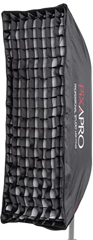PIXAPRO 30x90cm Easy Set Up Softbox Speedlite Smart Bracket QuickBox II Strip Soft Box Long Slim Diffuser Grid Studio Photo Lighting Portrait Product Photography Godox AD200 AD300 AD100 Fit (30x90cm)