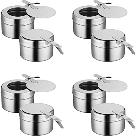 Chafing Dish Fuel Cans 8pcs Stainless Steel Chafing Fuel Holder with Cover Chafer Canned Heat Fuel Box Buffet Warmer Warming Trays for Buffets Barbecue Parties Chafing Dish Buffet