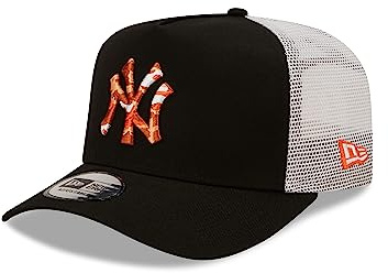 New Era New York Yankees MLB Seasonal Infill Black A-Frame Adjustable Trucker Cap