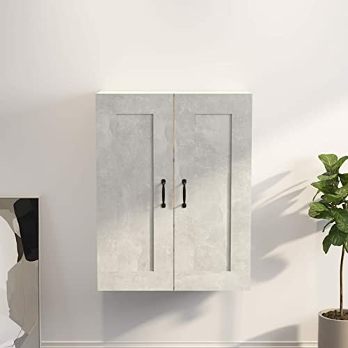 BaraSh Hängeschrank Betongrau 69,5x32,5x90 cm Wandschrank HäNgend HäNgeschrank Schlafzimmer Wandschrank KüChenhäNgeschrank