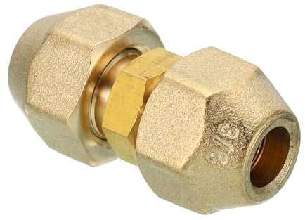 PATIKIL Raccord de Jonction D'Extension de Tuyau 1 Pcs Raccord de Tuyau en Cuivre AC Sans Soudure avec Écrous à Bride pour Tuyau en Cuivre de Diamètre 3/8(9,52 Mm) Réfrigération HVAC