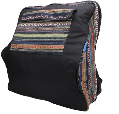 Akkordeon-Rucksack, Große Kapazität, Akkordeon-Gigbag, Wasserdichte Akkordeon-Reisetasche Im Ethno-Stil mit Verstellbaren Trägern, 48-120 Bass-Akkordeon-Instrumententasche für