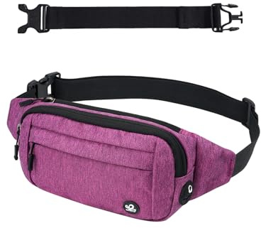 WATERFLY Bauchtasche Hüfttasche Herren Damen: Klein Gürteltasche Sport Bum Hip Bag Männer Frauen Waist Fanny Pack mit Verlängerungsgurt für Reise Wandern Hundetraining Outdoor Lila