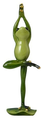 Swtgaah Yoga Frosch Deko Figuren,ca 20cm Harz Froschstatue Dekoration für Haus Büro Zimmer (Baumhaltung)