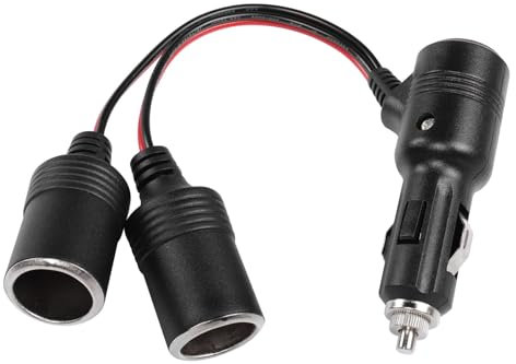 12v 24v Car Cigarette Lighter Splitter Adapter with On Off Switch, 1 to 2, 2 Way Y Cigarette Lighter Socket Power Cord, 20cm with Dual Power Sockets for Car, Van, Truck, Motorhome Accessories