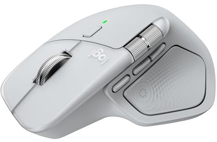 Logitech MX Master 4 per Mac, mouse Bluetooth ergonomico con feedback aptico a prestazioni avanzate, scorrimento ultraveloce, ricarica USB-C, macOS, iPadOS, Windows - Bianco argento