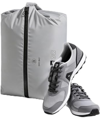 Lammcou Sac à Chaussures Étanche pour Voyage – Anti-Odeur, Résistant & Respirant, Wetbag en TPU & T400, Pochette Chaussures pour Valise, Salle de Sport & Piscine (Grey)