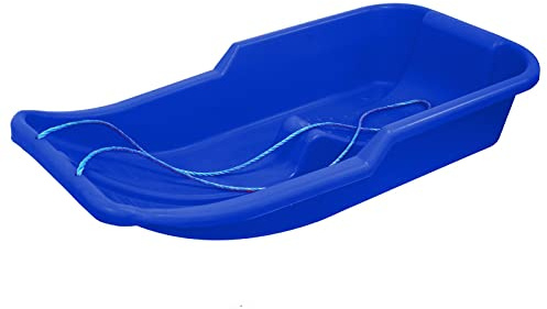 simpa Snow Hawk Plastic Snow Sledge Toboggan - Heavy Duty Winter Snow Sled - Arctic Blue - Robust Design for Snow Fun