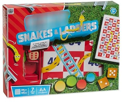 Snakes & Ladders - Race To The Top Avoiding The Slippery Snakes And Climbing Up The Long Ladders - Dimensions 94 x 94cm (Approximate)