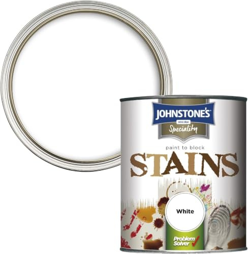 DRW White Stain Block Paint 750ml | Interior Stain Blocking Primer and Sealer | Covers Water Marks Smoke Damage Grease and Nicotine Stains