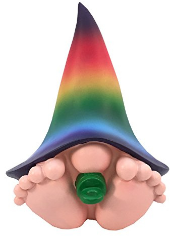 GlitZGlam Bo Géant Bébé Nain Miniature - BO - Le Bébé Nain Arc-en-Ciel pour Jardin Féerique et de Nains - Baby GNOME (15,2 cm de Hauteur)
