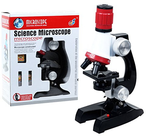 PHOEWON Microscopio Bambini 100x 400x 1200x Ingrandimento con LED Luci Scienza Microscopio per presto Bambino Educazione
