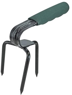 Faithfull Essentials Mini-Prong Hand Cultivator, Carbon Steel Garden Claw for Breaking Up Soil in Pots, Flower Beds & Vegetable Patches