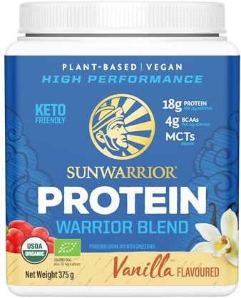 Sunwarrior Organic Plant Based Blend Vanilla Protein Powder, 375 g