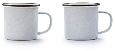 Barebones Living Enamel Cup Set Eggshell