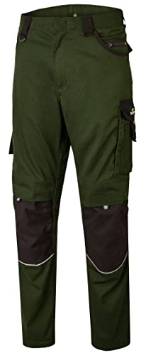 Hans Schäfer Workwear HSW Professional – Lange Arbeitshose für Herren – Modische und leichte Bundhose mit Knietaschen – Strapazierbar und qualitativ – Oliv, 46