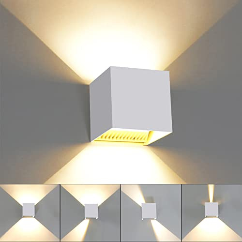 KAWELL 24W Modern Wandlampe LED Wandleuchte Up Down LED Wandbeleuchtung | Einstellbarer Abstrahlwinkel, Aluminium, Innen Außen, Wasserdicht IP65, für Badezimmer Schlafzimmer Wohnzimmer Korridor