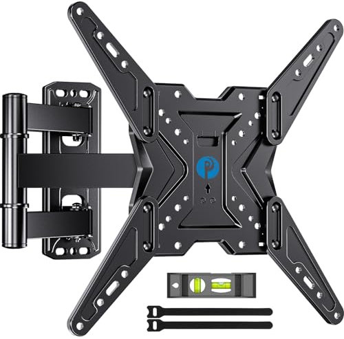 Pipishell TV Wall Mount for Most 26 32 50 55-60 inch TVs, Full Motion TV Mount with Swivel, Tilt & Extension, Single Stud Wall Mount Bracket Holds up to 77 lbs, Max VESA 400x400mm, PIMF11