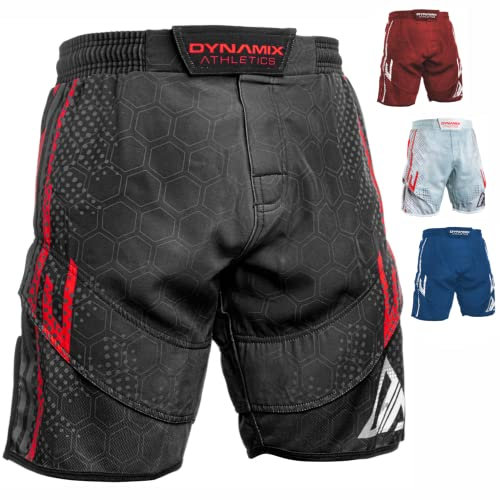 Dynamix Athletics Hybrid MMA Fight Shorts Sharp - Grappling Kampfsport Fitness Mixed Martial Arts Sport Training Hose für Herren mit MESH-Gewebe (as3, Alpha, s, Regular, Regular, Burgundy)