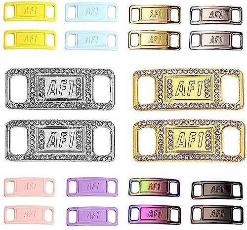 Exsbtay 10 par (20 stycken) Af1 metalldag, snabbsnöre, spänne, skotillbehör, dekoration för sneakers, flerfärgad, Einheitsgröße
