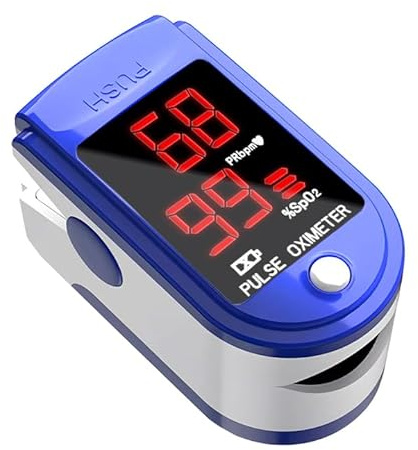 Body-Plus UPGRADE Finger Pulse Oximeter - Oxygen Monitor Finger Adults and Child Heart-Rate - Oximeter with Large Clear LED Display, Portable & Easy to Use for Home and Travel