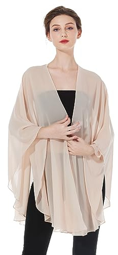 BEAUTELICATE Chal Mujer Fiesta Capa Poncho Gasa Estola para Boda Elegante Suave Ligero Mantón Verano Primavera (Salmom Rosa)