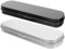 VILLCASE 2pcs Portable Metal Pencil Box, Metal Hinged Tin Pencil Case, Gift Box for Pens and Makeup Brushes (Silver and Black)