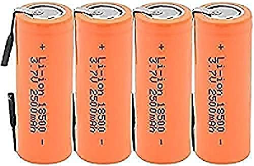 Batteria Agli Ioni Di Litio 18500 3.7v 2500mah Cella Agli Ioni Di Litio Con 2 Linguette Di Saldatura Per Torcia A LED,4 Pz