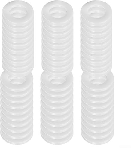 HEIBTENY 60 Stück passende Ringe Unterlegscheibe aus weißem Kunststoff für Türscharniere 0,5–1,2(1.2mm 60pc)