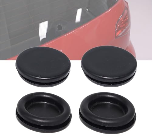 4PCS Rear Wiper Delete Block Off Plug Cap 28mm Black Replacement Parts | Seals empty rear wiper mounting hole after removal, blocks dirt and debris intrusion, 91617SB6000