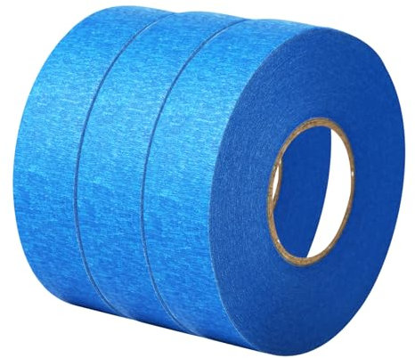 3 Rollen Malerkrepp, 50 m x 24 mm, Abklebeband Maler, Masking Tape, Kreppband Malerband, Klebeband Malerarbeiten, hitzebeständig, UV-beständig, für Malerarbeiten, Renovierungen, Bastelarbeiten