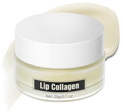 Maschera da notte per labbra, collagene per labbra, burro per labbra al collagene per la notte con complesso peptidico, trattamento idratante e nutriente per labbra secche screpolate, balsamo