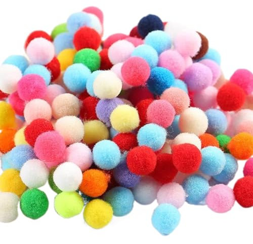 KOLZEMV 2000 Stück Mini Pompons Bunt, 8mm Bunte Pompons zum Basteln, pompoms, Filzkugeln Bunt Klein, Pompoms zum Basteln für Kinder, Bunte Pompons für Ostern DIY Kreativen Handwerk Dekorationen