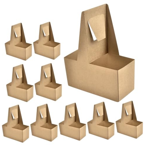 JECOMPRIS Lot De 10 Porte-gobelets En Carton Pour Thé Café Jus De Fruits Design Facile À Transporter