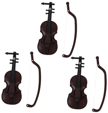 ibasenice 3stücke Miniatur Violine Deko Musikinstrumente Für -szenen Und Sammlungen Vintage Design Hochwertige Verarbeitung Langlebig Und Robust