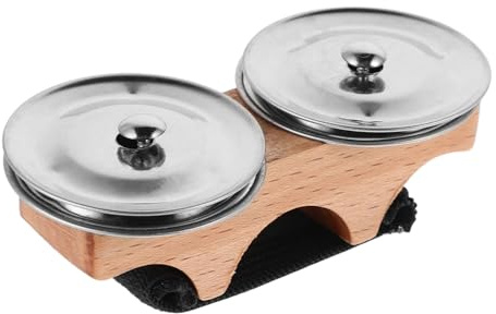 GETAJGHSD Mini Finger Tamburin Holz Metall Schellen Handheld Percussion Instrument Für Trommel Gitarre Spielen Mit Beckenglocken Zubehör Für Junge Mädchen Und Erwachsene Und Gitarristen