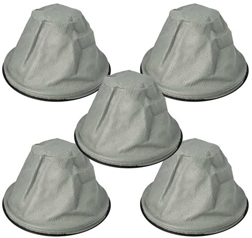 vhbw 5x filtro a sacco compatibile con Einhell TC-AV 1620 DW, TC-AV 1618 D aspiratore per camino, aspiracenere - Filtro di ricambio, lavabile grigio