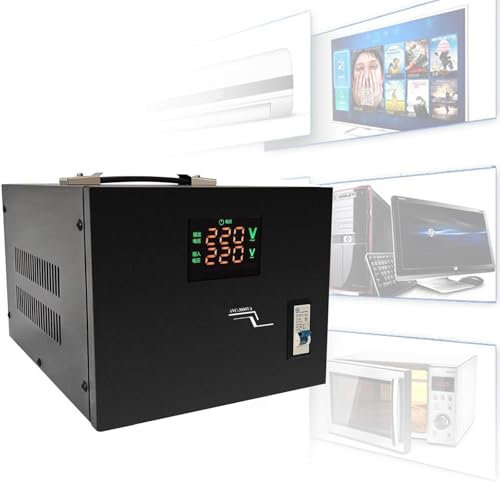 Stabilizzatore tensione monofase ad alta precisione, stabilizzatore tensione potenza completamente automatico, 1000W-10000W, doppio schermo tensione con display digitale,10000W-220V