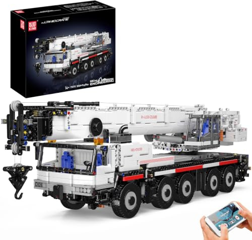 Mould King 17075 MOC Technik Elektrischer Ferngesteuerter Kran APP Technologie LKW Schwerlastkran Klemmbausteine Bausatz 8 kraftvollen Motoren Technologie Bausatz Modell (3248+Teile)