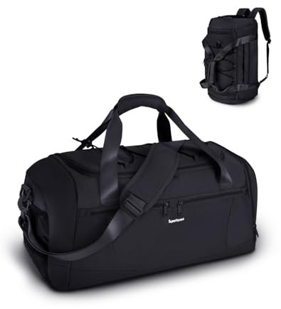 Sportsnew Sporttasche Herren 38L Fitness Rucksack mit Schuhfach & Nassfach, 3-in-1 Trainingstasche für Sport, Schwimmen, Reisen, Arbeit & Alltag, Schwarz (Patent Angemeldet)