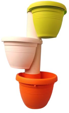 BESTonZON Lot De 3 Pots De Fleurs Suspendus Tubulaires pour Décoration Intérieure, Taille Moyenne, Plastique Solide, Couleur Aléatoire, Balcon La Cuisine Jardin, Support Plante Suspendu Pratique