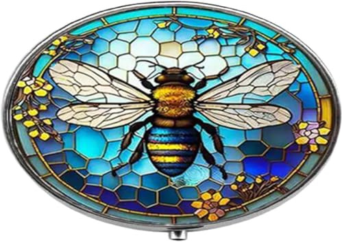 Boîte à pilules en verre Motif abeille