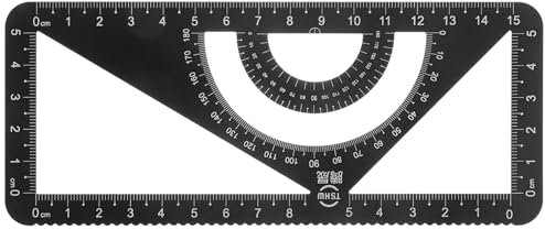 TEMPNAP Set Righelli in Lega di Alluminio Nero per Disegno e Misura