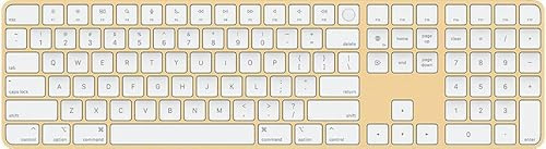 2021 Apple Magic Keyboard con Touch ID y teclado numérico (QWERTY Italiano) Amarillo (Reacondicionado)