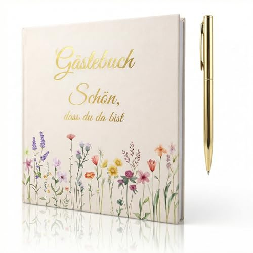 MEIJINMEIYU Gästebuch Hochzeit - Edles Hochzeitsalbum für Trauung, Schönes Gästebuch Geburtstag, Perfekt für Goldene Hochzeit