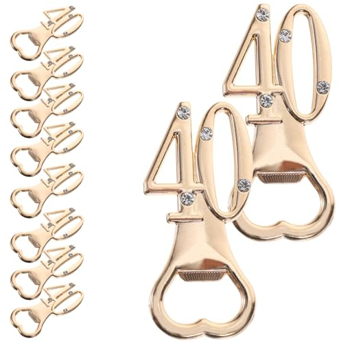 SHINEOFI Set 10 Pezzi Apribottiglie in Metallo Multifunzionale per 40° Compleanno Bomboniere per Feste a Tema 40 Anni Piccolo Apribottiglie Pratico e Decorativo per Anniversario e