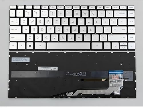 QWCOZSY For HP for Pavilion 13-BE for Aero 13-BE0000 -BE1000 -BE2000 TPN-W152 Laptop Keyboard US Silver With Backlit