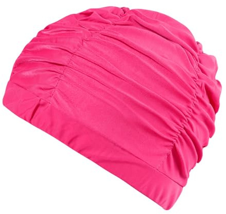Haodream Gorros de natación de tela para cabello corto de pelo largo de nylon tela de natación elástico comodidad damas y hombres tela mujer hombre
