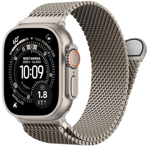 Edelstahl Ersatzarmband für Apple Watch Ultra 3/2/1 Armband 38mm 40mm 41mm 42mm 44mm 45mm 46mm 49mm Herren,Milanaise Magnetisch Armbänder für iWatch Series 11 10 9 8 7 6 5 4 3 SE 3/2/1